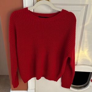 Forever 21 Vibrant Red Crew Neck Sweater